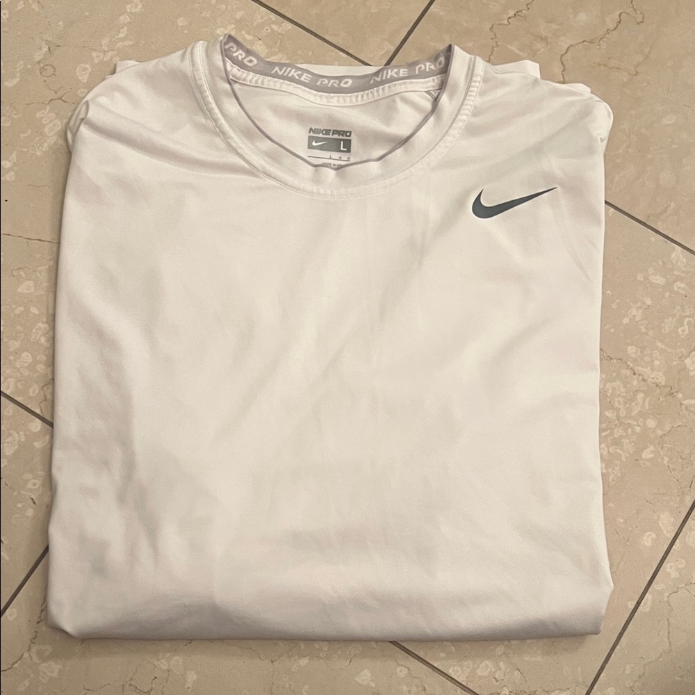 Nike Pro Men's White Long Sleeve Tee
